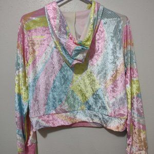 Nylon Apparel Crushed velvet neon hoodie